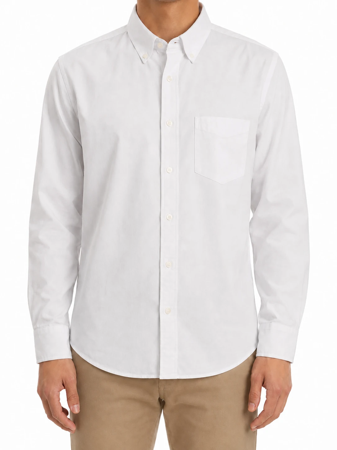 Camisa Oxford Manga Larga Hombre, hombre · manga larga, color Blanco