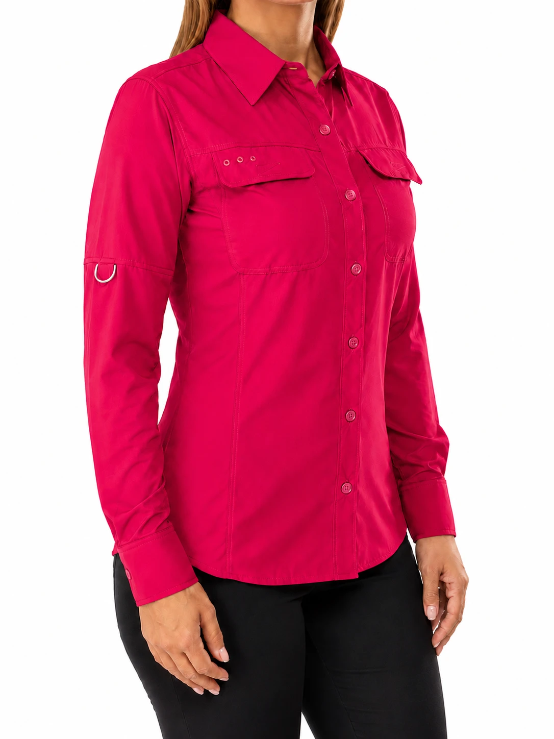 Camisa Tipo Columbia Manga Larga Dama, dama · manga larga, color Rojo