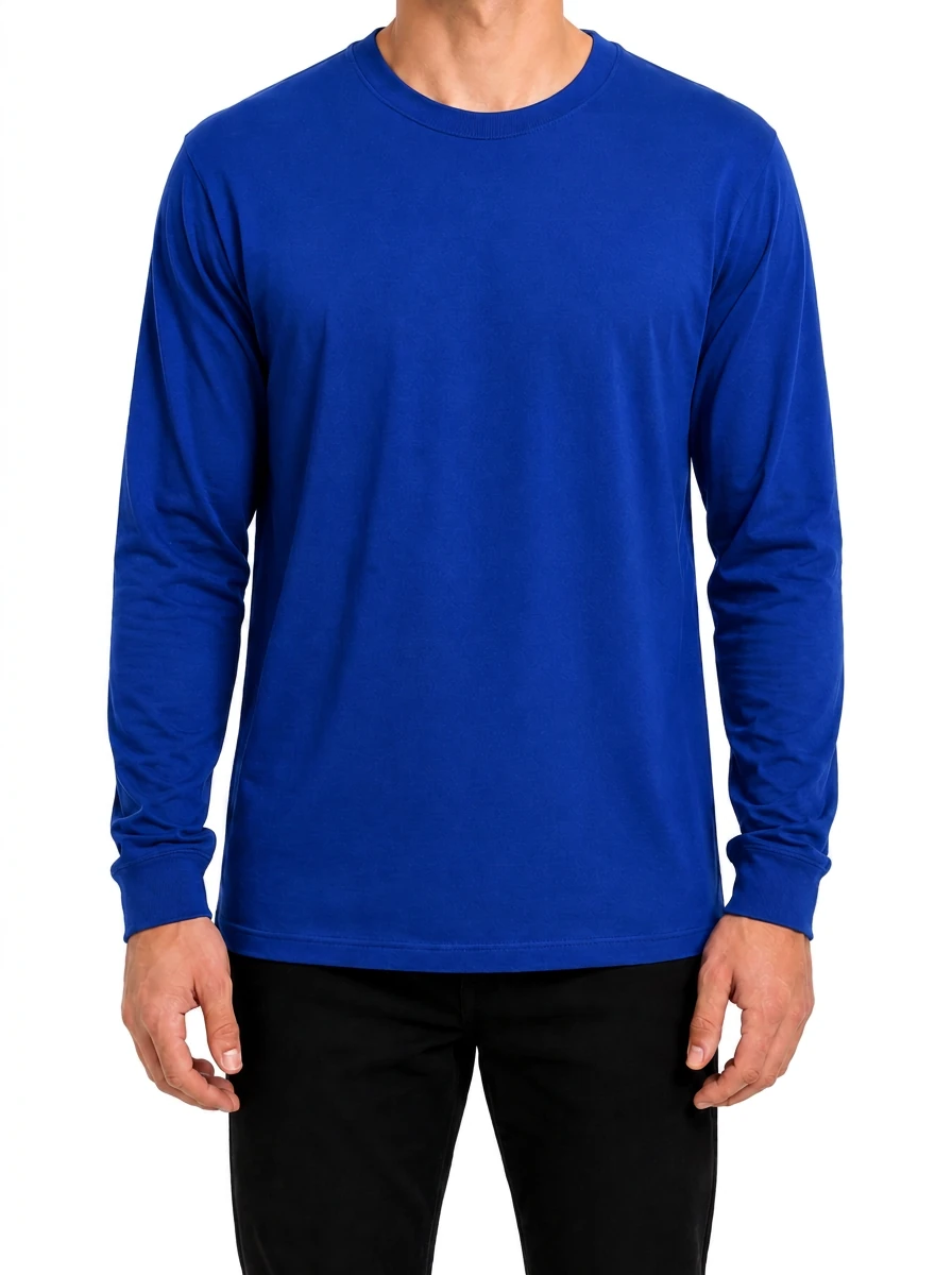 Camiseta Algodón Manga Larga, modelo, color Azul Royal
