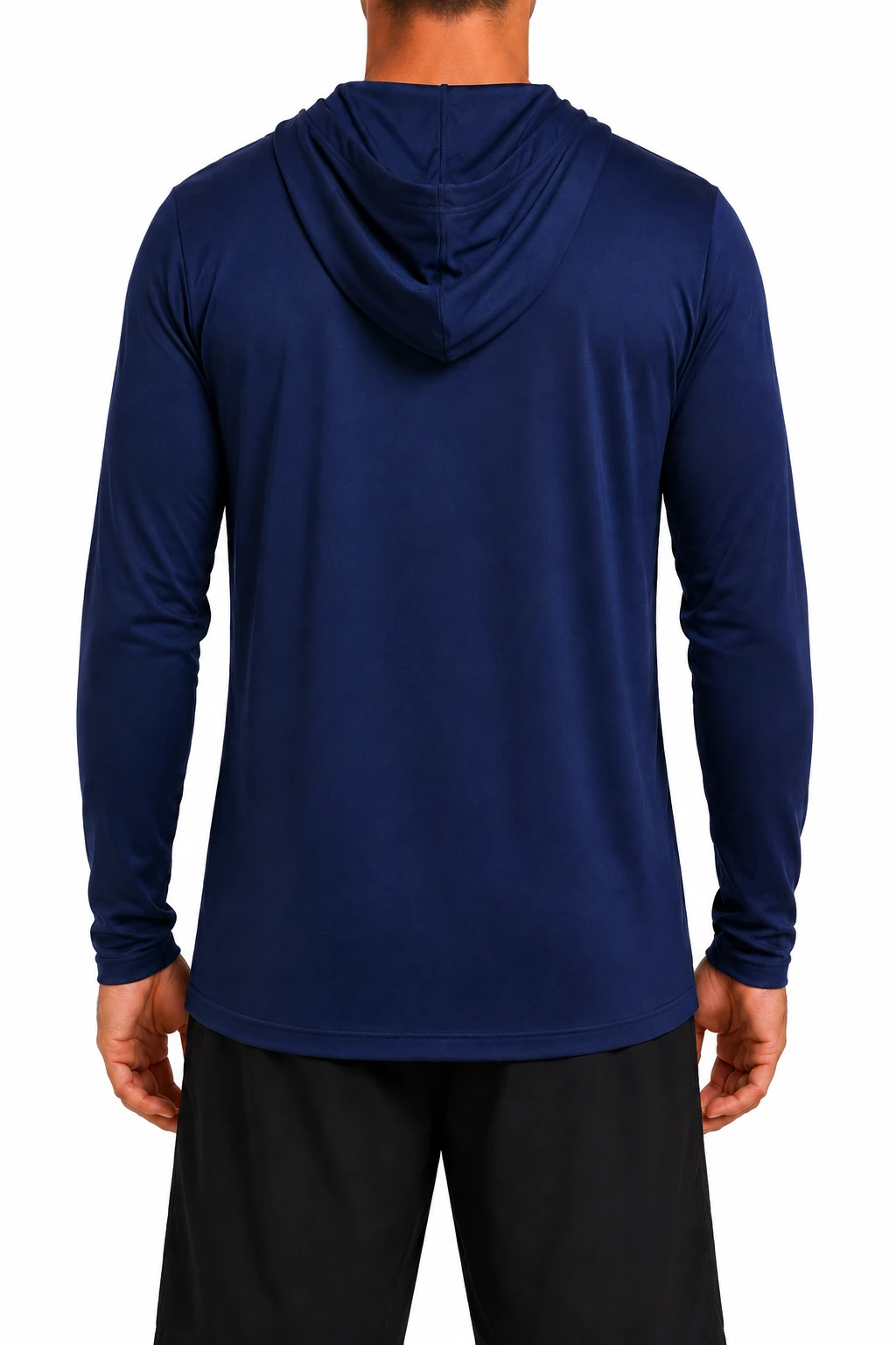 Camiseta con Capucha Manga Larga Hombre, modelo, color Azul Marino
