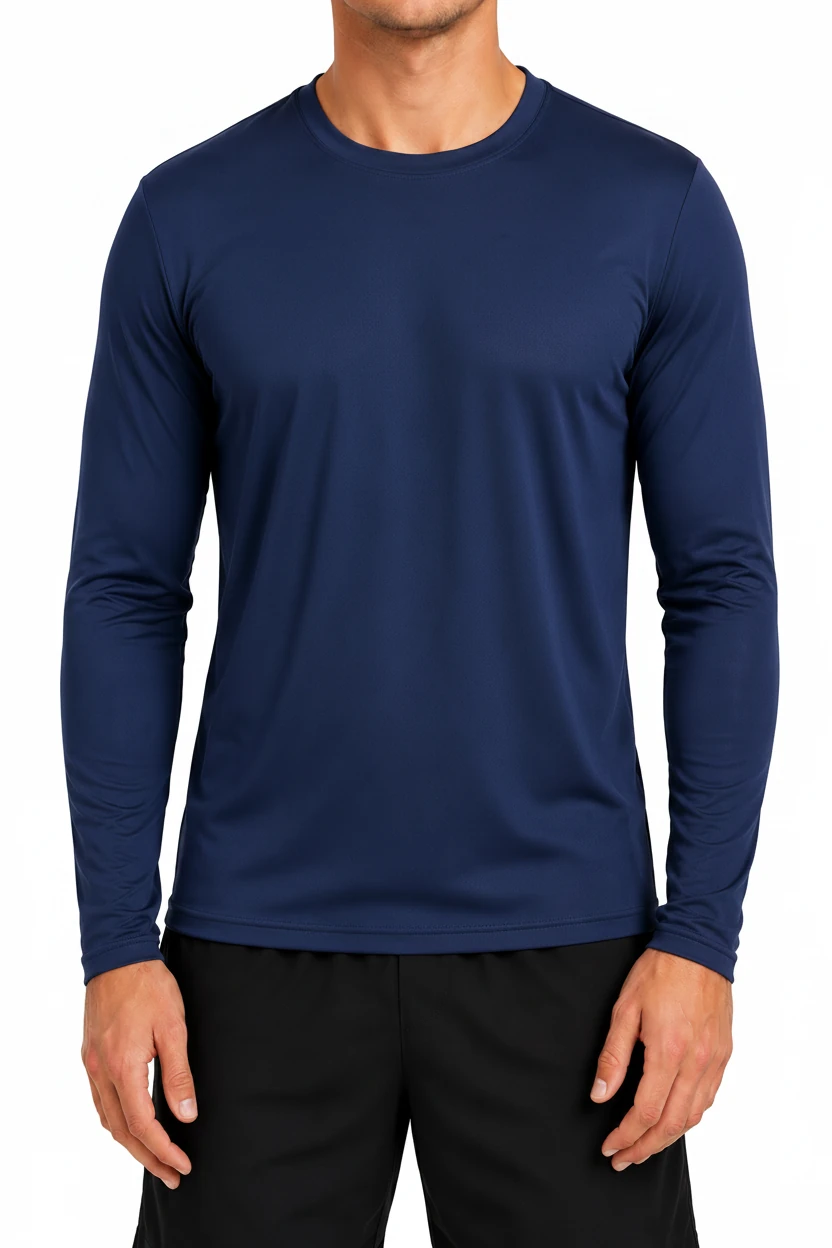 Camiseta DryFit Manga Larga, modelo, color Azul Marino