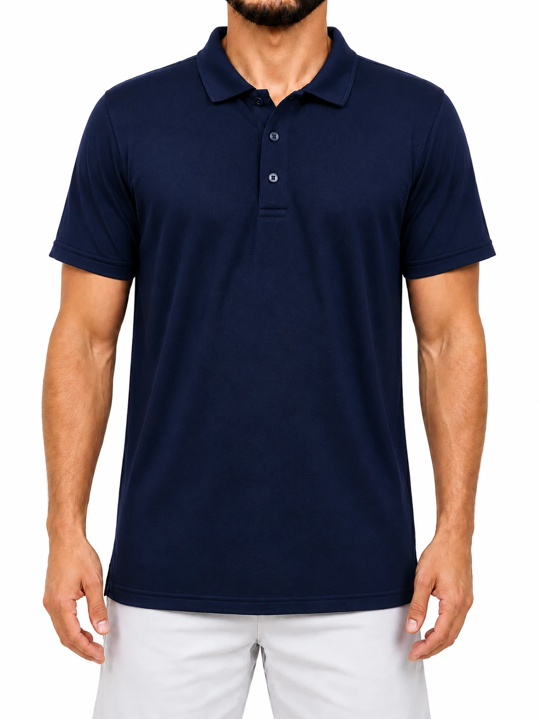 Polo DryFit, modelo, color Azul Marino