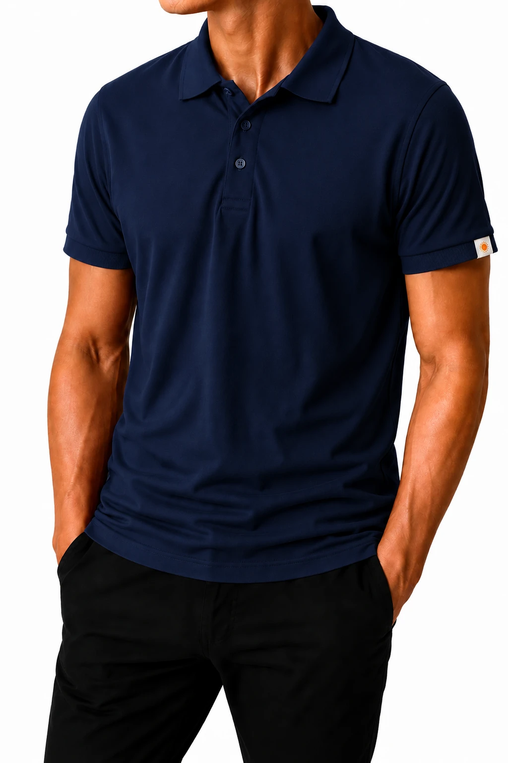 Polo Piqué CVC, modelo, color Azul Marino