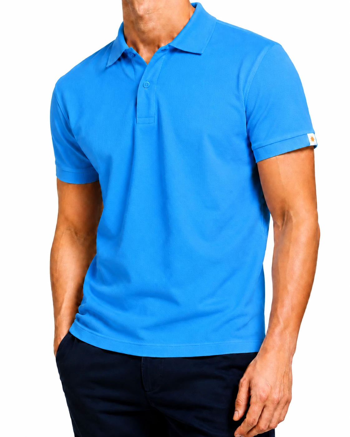 Polo Piqué Escolar, modelo, color Azul Cielo
