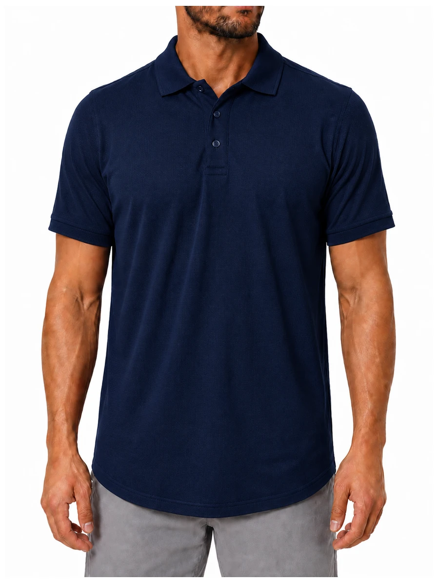 Polo Tipo Columbia, modelo, color Azul Marino